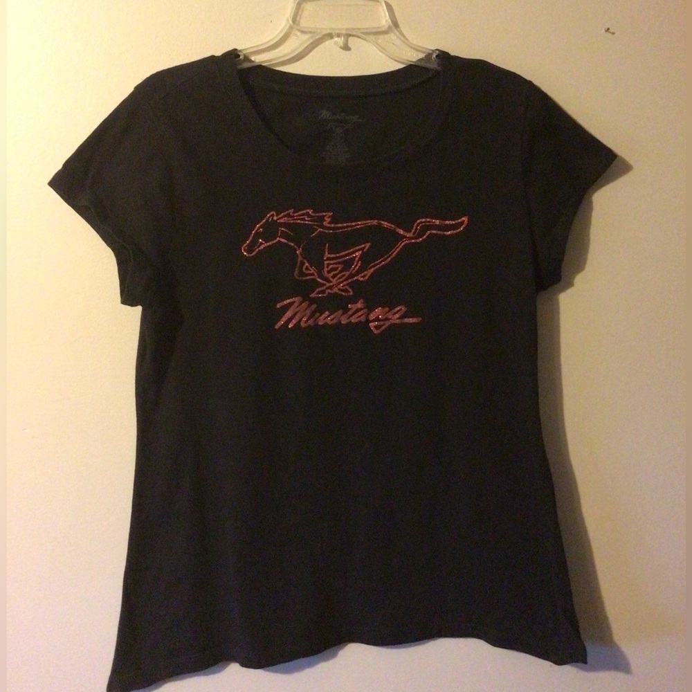 Black Short sleeve Mustang tee, Sz. XXL
